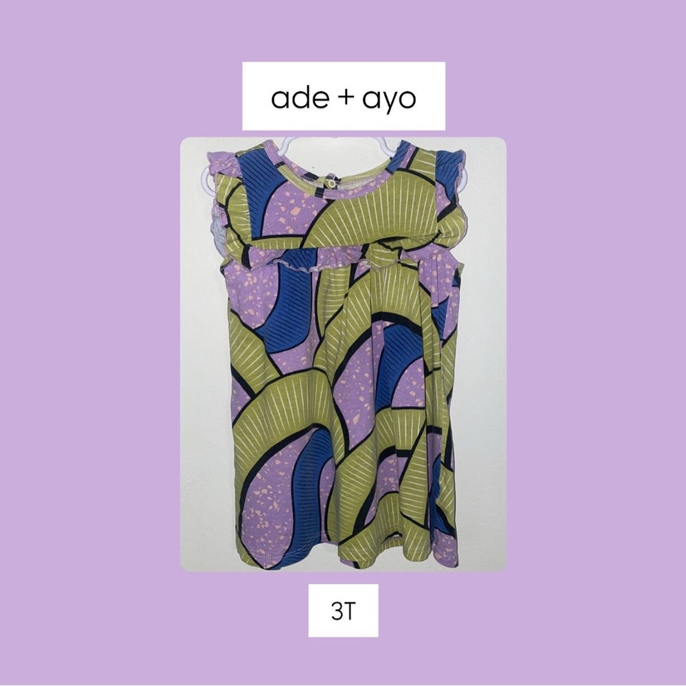 Kids Casual Dress - Purple and Green